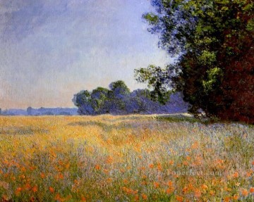 Flores Painting - Campo de avena y amapola Claude Monet Impresionismo Flores